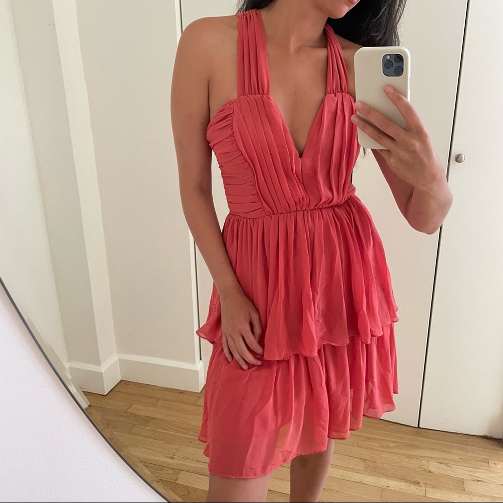 H&M party dress ruffle and V neck